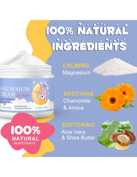 Crema de Magnesio para Niños Loción 100% Natural 191g