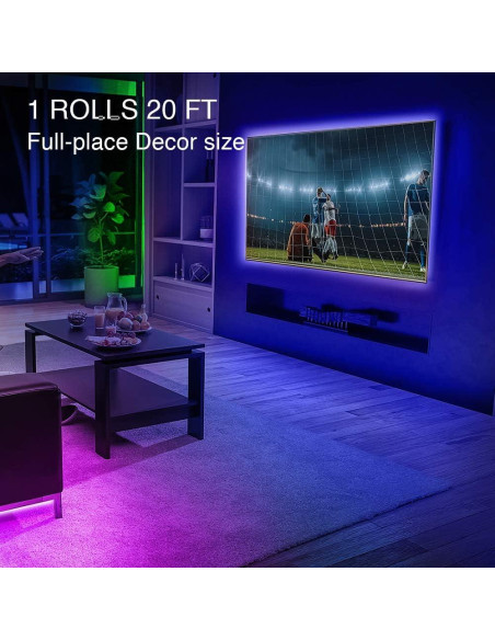 Luces LED PHOPOLLO 6.1m RGB con control remoto y 20 colores