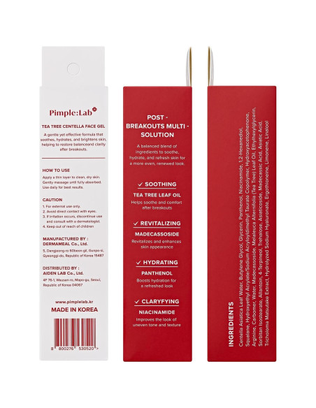 Gel Facial Hidratante Dermameal 40ml - Centella y Tea Tree