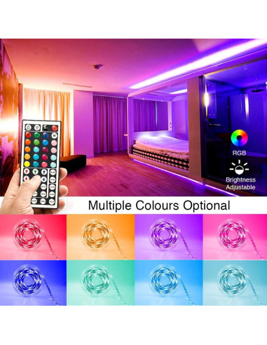 Luces LED PHOPOLLO 6.1m RGB con control remoto y 20 colores