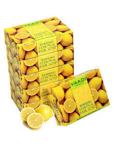 Jabón Refrescante de Limón y Albahaca Vaadi Herbals 75g x 6 2