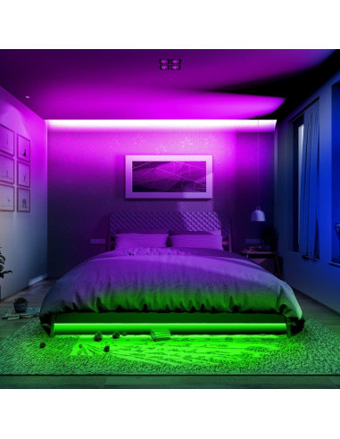 Luces LED PHOPOLLO 6.1m RGB con control remoto y 20 colores