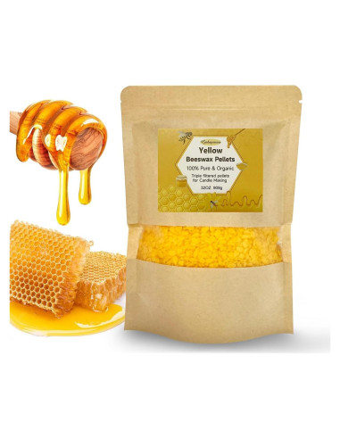 Pellets de Cera de Abeja Orgánica Aubinkenny 907g para DIY