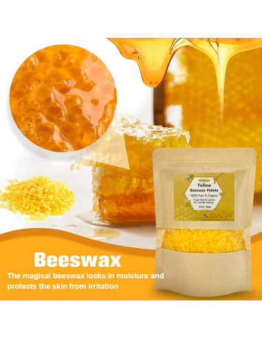 Pellets de Cera de Abeja Orgánica Aubinkenny 907g para DIY