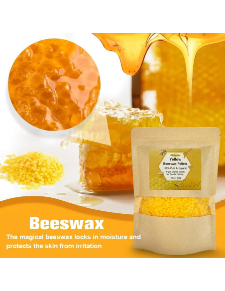 Pellets de Cera de Abeja Orgánica Aubinkenny 907g para DIY