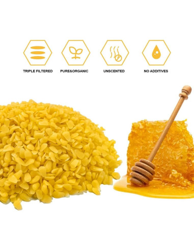 Pellets de Cera de Abeja Orgánica Aubinkenny 907g para DIY