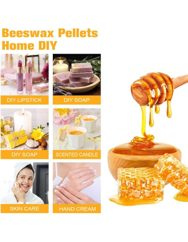 Pellets de Cera de Abeja Orgánica Aubinkenny 907g para DIY
