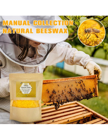 Pellets de Cera de Abeja Orgánica Aubinkenny 907g para DIY