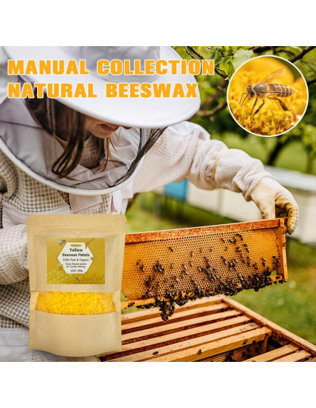 Pellets de Cera de Abeja Orgánica Aubinkenny 907g para DIY