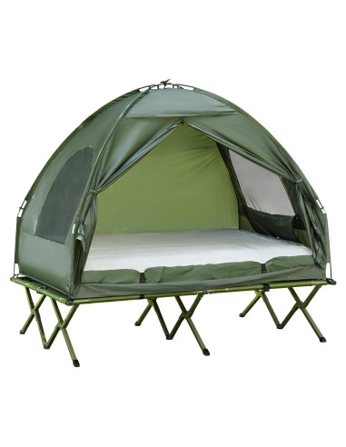 Cama de Camping Plegable Outsunny para 2 Personas con Carpa