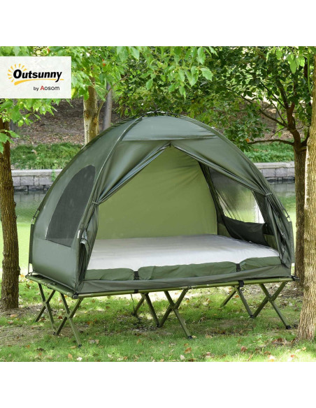 Cama de Camping Plegable Outsunny para 2 Personas con Carpa