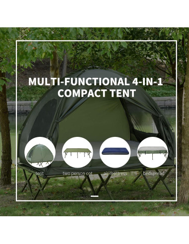 Cama de Camping Plegable Outsunny para 2 Personas con Carpa
