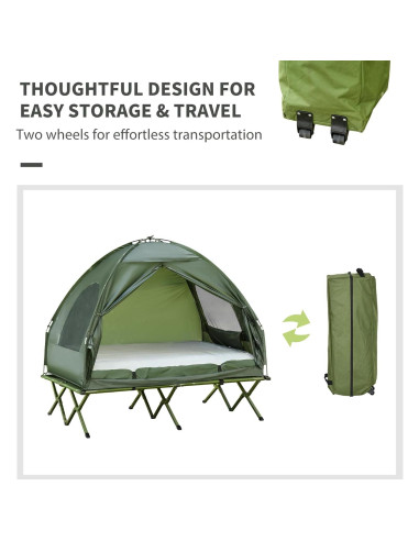 Cama de Camping Plegable Outsunny para 2 Personas con Carpa