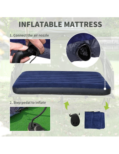 Cama de Camping Plegable Outsunny para 2 Personas con Carpa