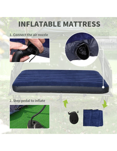 Cama de Camping Plegable Outsunny para 2 Personas con Carpa