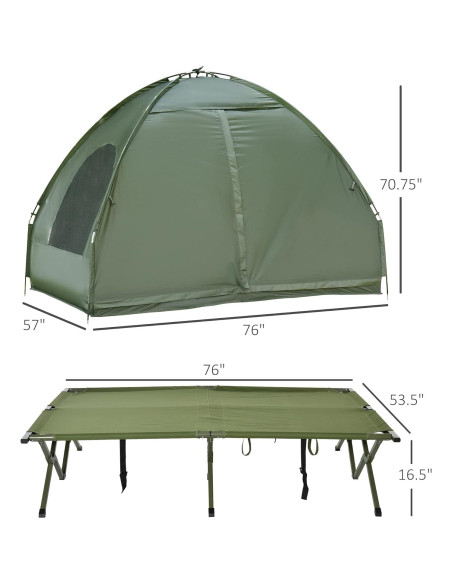 Cama de Camping Plegable Outsunny para 2 Personas con Carpa