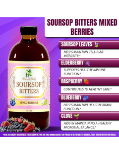 Líquido Amargo de Soursop con Berries Mixtas Herb To Body 473ml 2