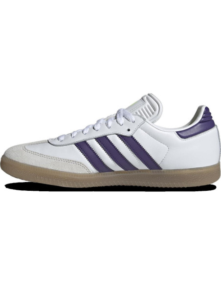 Zapatos de fútbol adidas Samba Messi Hombre Talla 8 Blanco/Púrpura