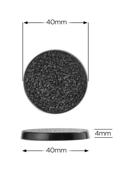 Bases redondas de plástico texturizado 40mm VSPH 50 unidades