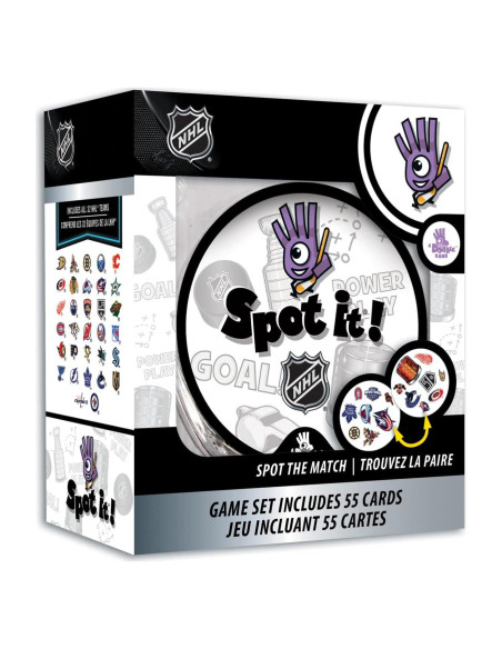 Juego de Cartas NHL Spot It MasterPieces - 55 Cartas, 5 Mini-Juegos