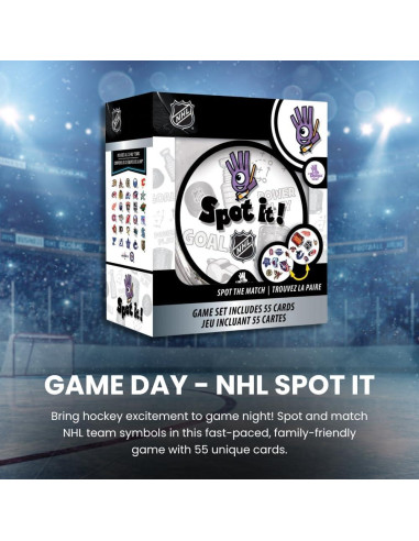 Juego de Cartas NHL Spot It MasterPieces - 55 Cartas, 5 Mini-Juegos