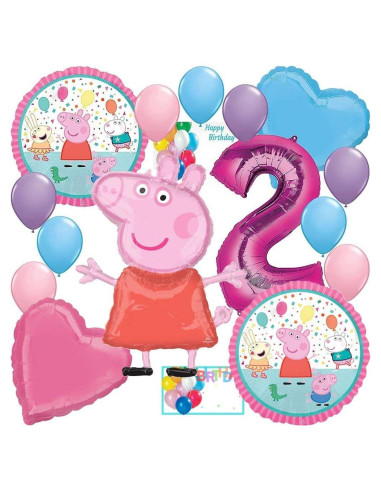Globos de Foil Peppa Pig Anagram para Cumpleaños 2 años