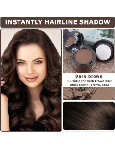 Polvo para cubrir raíces de cabello CAHIUYOA castaño oscuro 30g 2