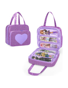 Funda para muñecas LoDrid morada con 6 bolsillos 29.5x13.2cm