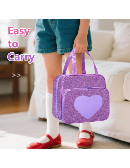 Funda para muñecas LoDrid morada con 6 bolsillos 29.5x13.2cm