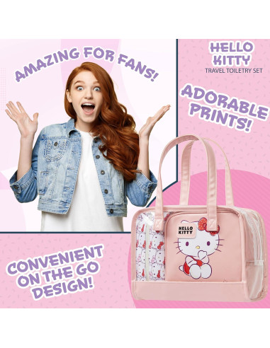 Conjunto de 3 Bolsas de Aseo Hello Kitty - Estuche de Maquillaje