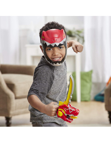 Máscara de Juego Ranger Rojo Power Rangers + Espada Zord