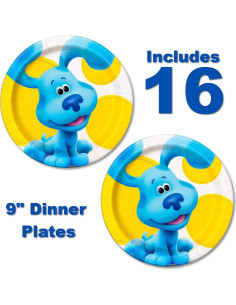 Suministros de Fiesta de Cumpleaños Blues Clues - Platos y Servilletas 16 Pzs + 24 Velas 2