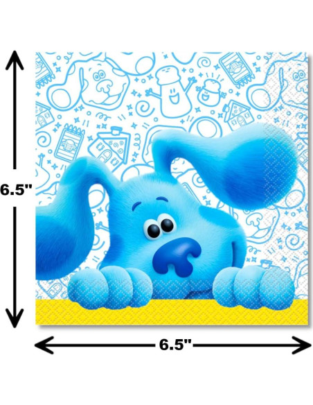 Suministros de Fiesta de Cumpleaños Blues Clues - Platos y Servilletas 16 Pzs + 24 Velas