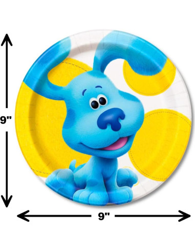 Suministros de Fiesta de Cumpleaños Blues Clues - Platos y Servilletas 16 Pzs + 24 Velas