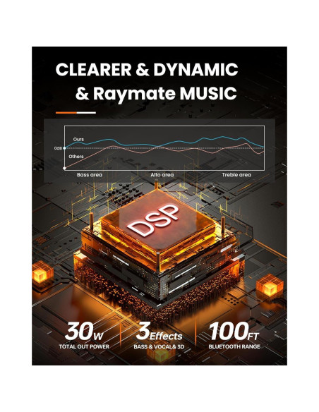 Altavoz Bluetooth Raymate R5 30W IPX7 Estéreo Portátil