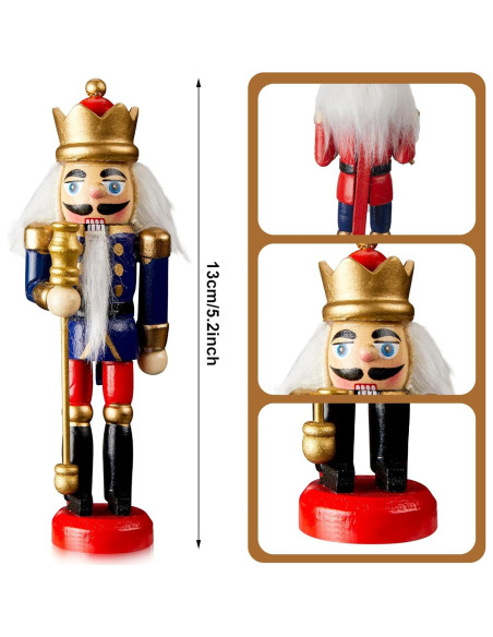 Adorno Cascanueces Navidad Aoriher 24 Piezas Madera