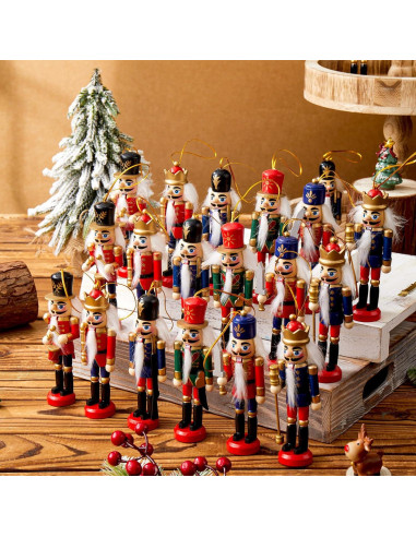 Adorno Cascanueces Navidad Aoriher 24 Piezas Madera