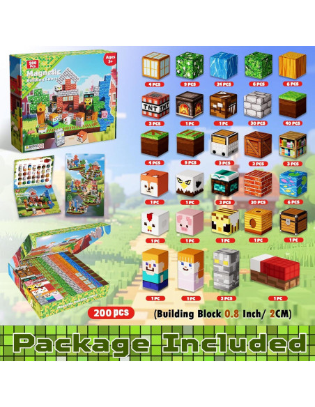 200PCS Bloques Magnéticos del Bosque Goody King - Juguete Educativo STEM