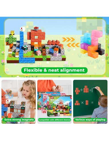 200PCS Bloques Magnéticos del Bosque Goody King - Juguete Educativo STEM