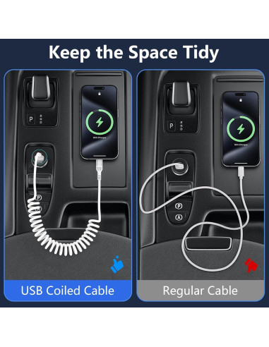 Cable USB C Enrollado 1.5m Blanco para Samsung Galaxy A56