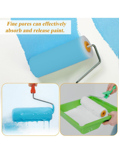 120 Rodillos de Pintura de Espuma 10x3.5cm Telooco