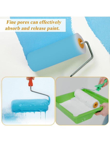 120 Rodillos de Pintura de Espuma 10x3.5cm Telooco