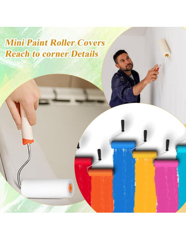 120 Rodillos de Pintura de Espuma 10x3.5cm Telooco