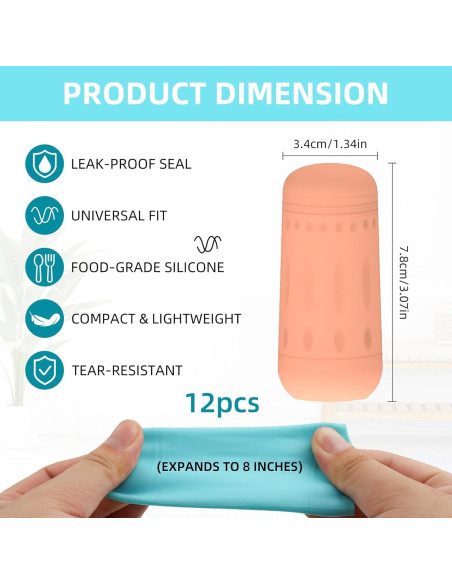 12 Fundas de Silicona para Botellas de Viaje - 6 Colores