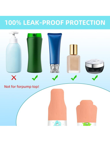 12 Fundas de Silicona para Botellas de Viaje - 6 Colores