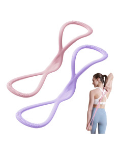 2Pack Banda de Resistencia en Forma de 8 Genérico - Rosa y Púrpura