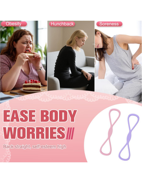 2Pack Banda de Resistencia en Forma de 8 Genérico - Rosa y Púrpura