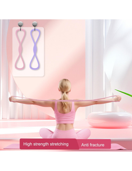 2Pack Banda de Resistencia en Forma de 8 Genérico - Rosa y Púrpura