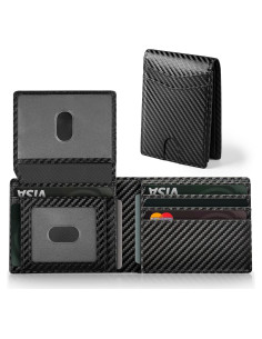 Cartera GNDR Bifold de Cuero Negro con Bloqueo RFID