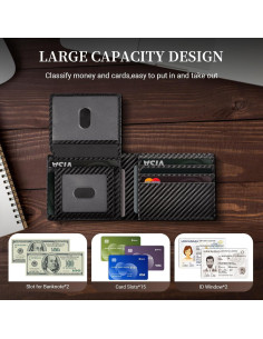 Cartera GNDR Bifold de Cuero Negro con Bloqueo RFID 2